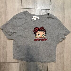 Grey Betty Boop crop top WOMEN SIZE XL